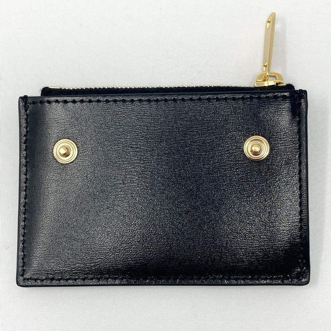 未使用 セリーヌ 折り財布 トリオンフ レザー 金具 ブラック コイン