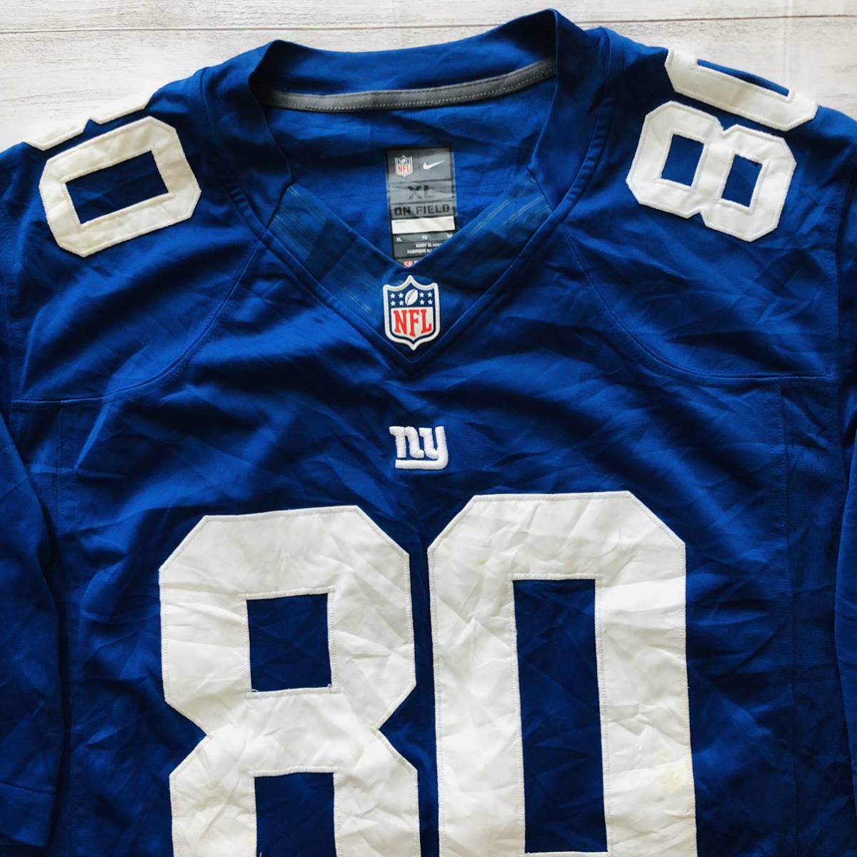 コレクターアイテム　ビッグサイズ　ナイキ　NIKE XL NFL ニューヨークジャイアンツ　ゲームシャツ　フットボールシャツ　ブルー_画像4