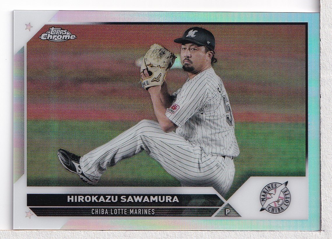 r32【2023 TOPPS NPB CHROME ベースボールカード】Silver Refractor 澤村拓一_画像1