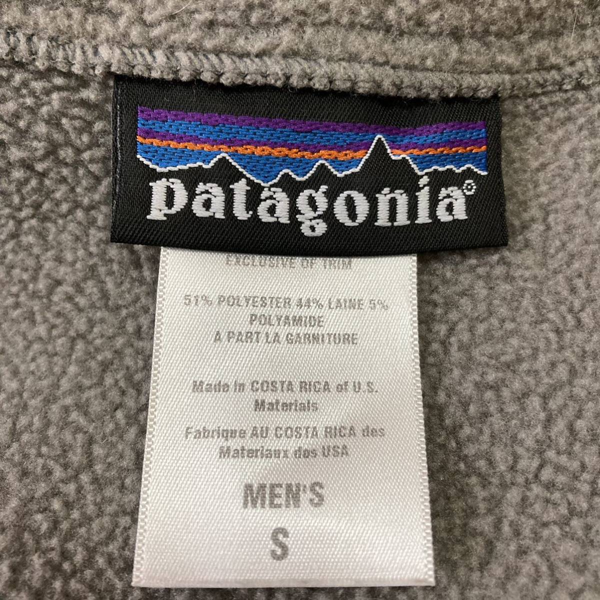 1円　00s Patagonia デカタグ 復刻 ジップアップ フリース ジャケット　F9 2009年　グレー　Sサイズ　パタゴニア 古着 _画像9