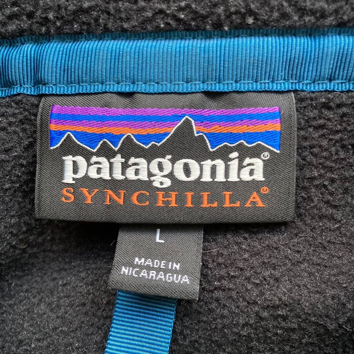 1円 patagonia シンチラ　フリース　スナップT パタゴニア フリースジャケット ブラック　蛍光グリーン　Lサイズ　FA15 2015年　_画像7