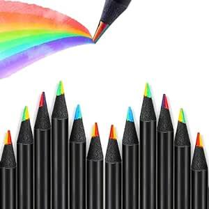 タイプC YFFSFDC 色鉛筆7in1 ブラックウッド レインボー鉛筆カラフル色鉛筆スケッチ、芸術、塗り絵、着色、学生用7色芯_画像1