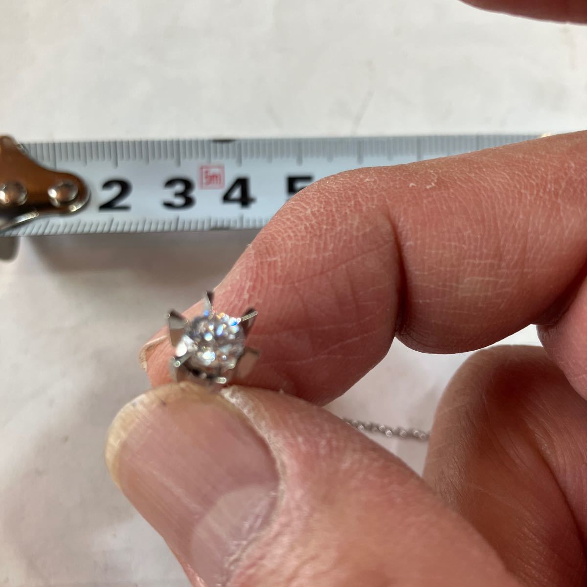 タイピン　キュービックジルコニア(人工ダイヤモンド) 台座はプラチナ650 新品　未使用　美品_画像5