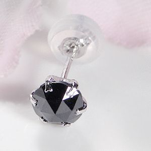 k18WG white gold black diamond Monde earrings one-side ear for AAA Class 0.35ct pia035k18