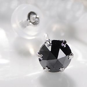 k18WG white gold black diamond Monde earrings one-side ear for AAA Class 0.35ct pia035k18