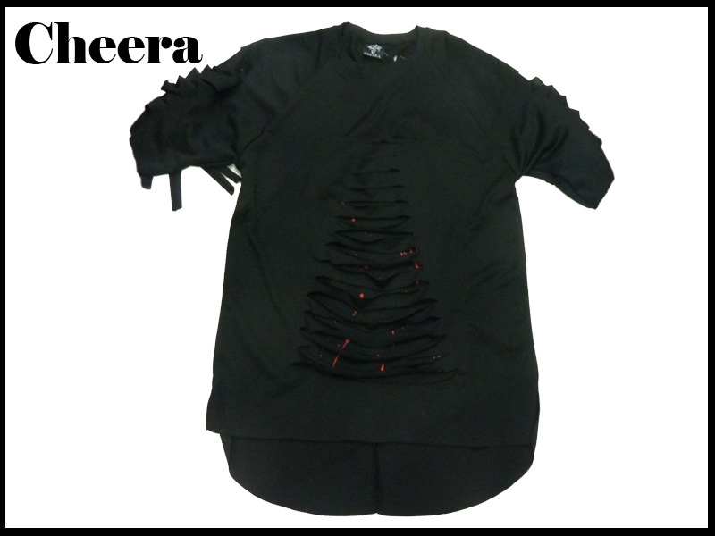 新品　新品 CHEERA メンズ カットソーフリー 黒 パンクロック系ウエアー輸入品 ドレス／カジュアル品_画像3