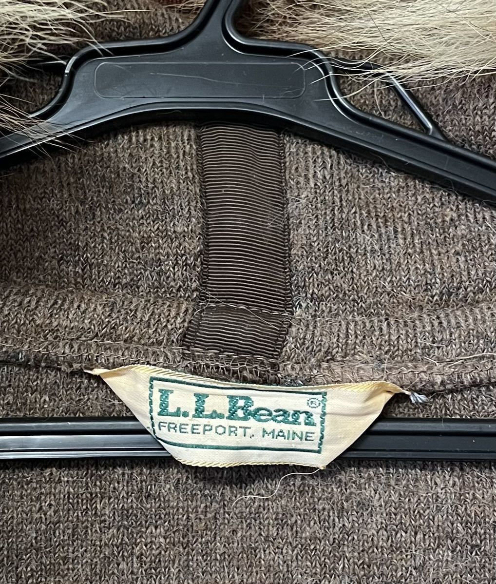 L.L.BEAN エルエルビーン エスキモージャケット 茶 アルパカ ウール ベアージャケット ブラックキャット パイル ボア USA 80s LLBean 古着_画像7