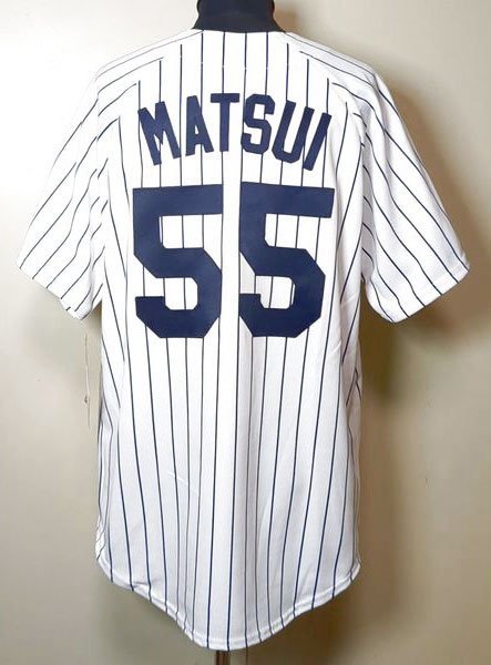 タグ付 USA製 松井秀樹 ヤンキース マジェスティック レプリカユニフォーム L ベースボールシャツ MLB Majestic New York Yankees