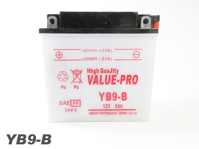 YB9-B 開放型バッテリー ValuePro / 互換 FB9-B CB125T[JC06] CBX125F[JC11 JC12] CB250RS CB250RS-Z[MC02/10]_画像1