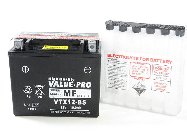 VTX12-BS 即用バッテリー ValuePro / 互換 YTX12-BS フォーサイト フェイズ フュージョン NR750 VF750マグナ パシフィックコーストの画像4