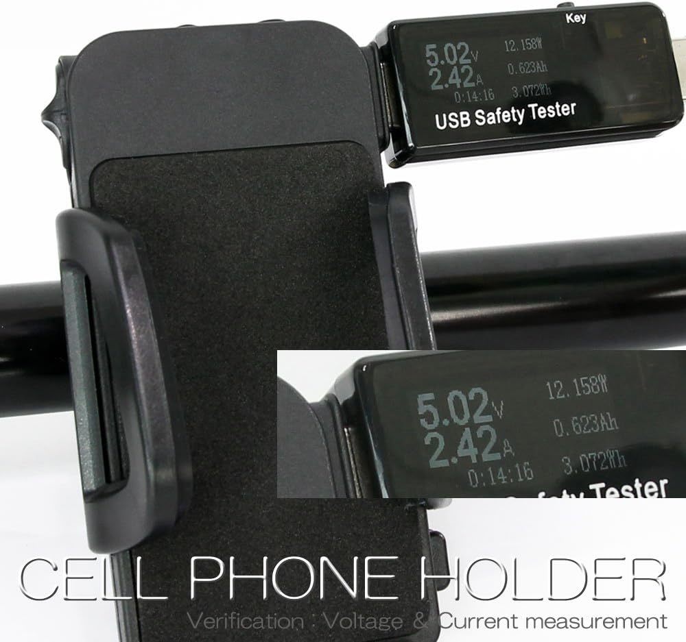 USB充電付き バイク用 スマートフォンホルダー 携帯電話ホルダー 最大出力 2.4A 急速充電 マウント_画像5