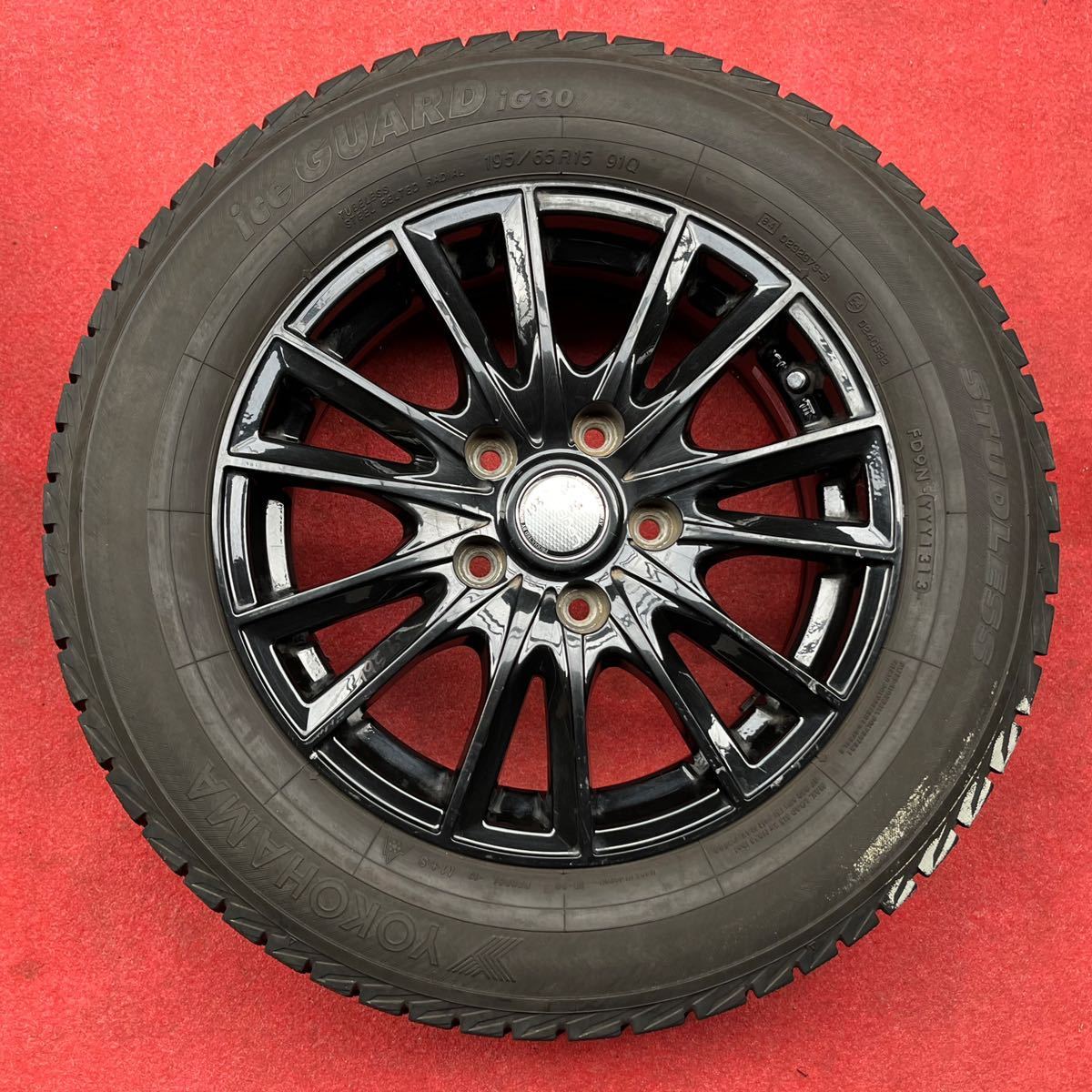 6分山。BIGWAY LEYBAHN 15インチ×6J +50 PCD114.3/5穴YOKOHAMA 195/65R15 スタッドレス4本。ノア ヴォクシー ステップワゴン アクセラ他等_画像4