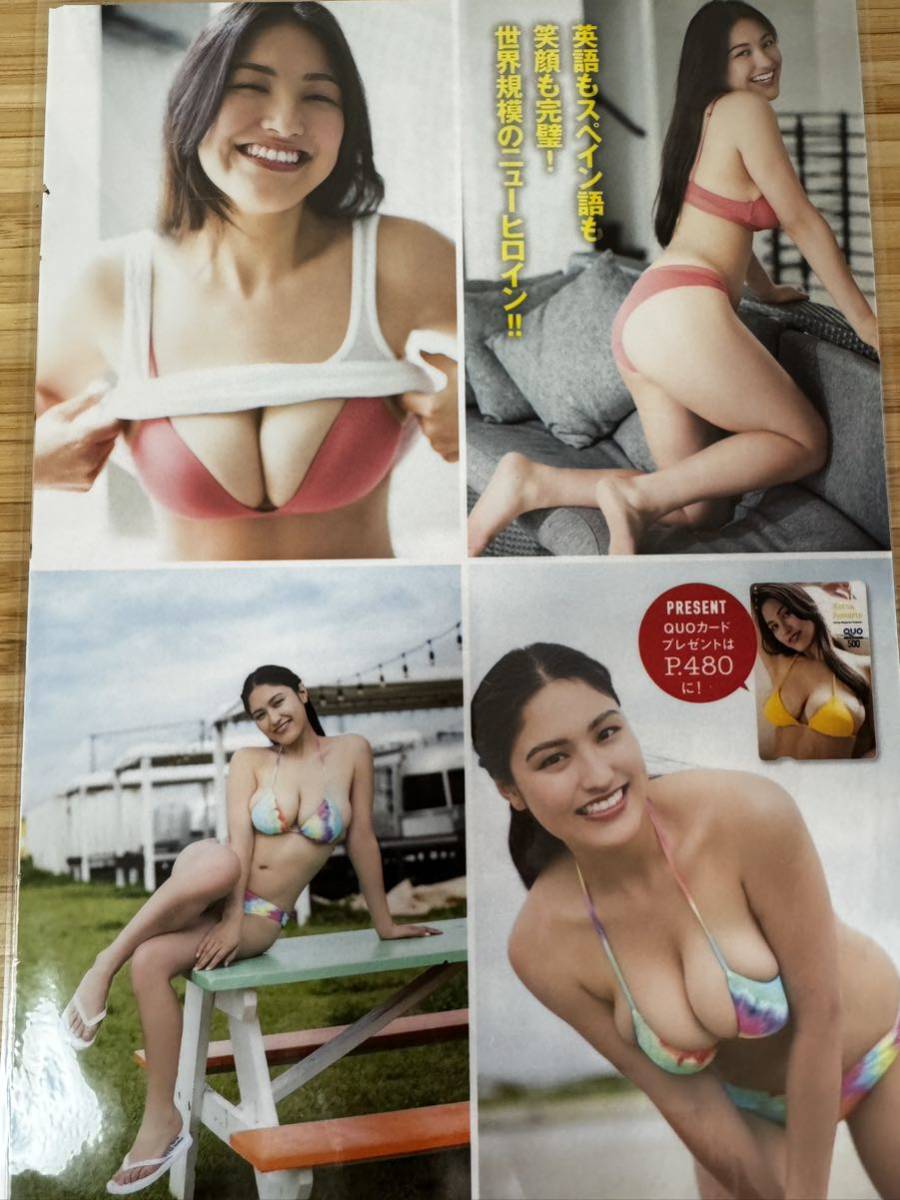 【グラビア雑誌切り抜き】 水着☆ロサリオ恵奈☆B5光沢切抜ラミネート防水処理品　5枚、9ページ分 004_画像4