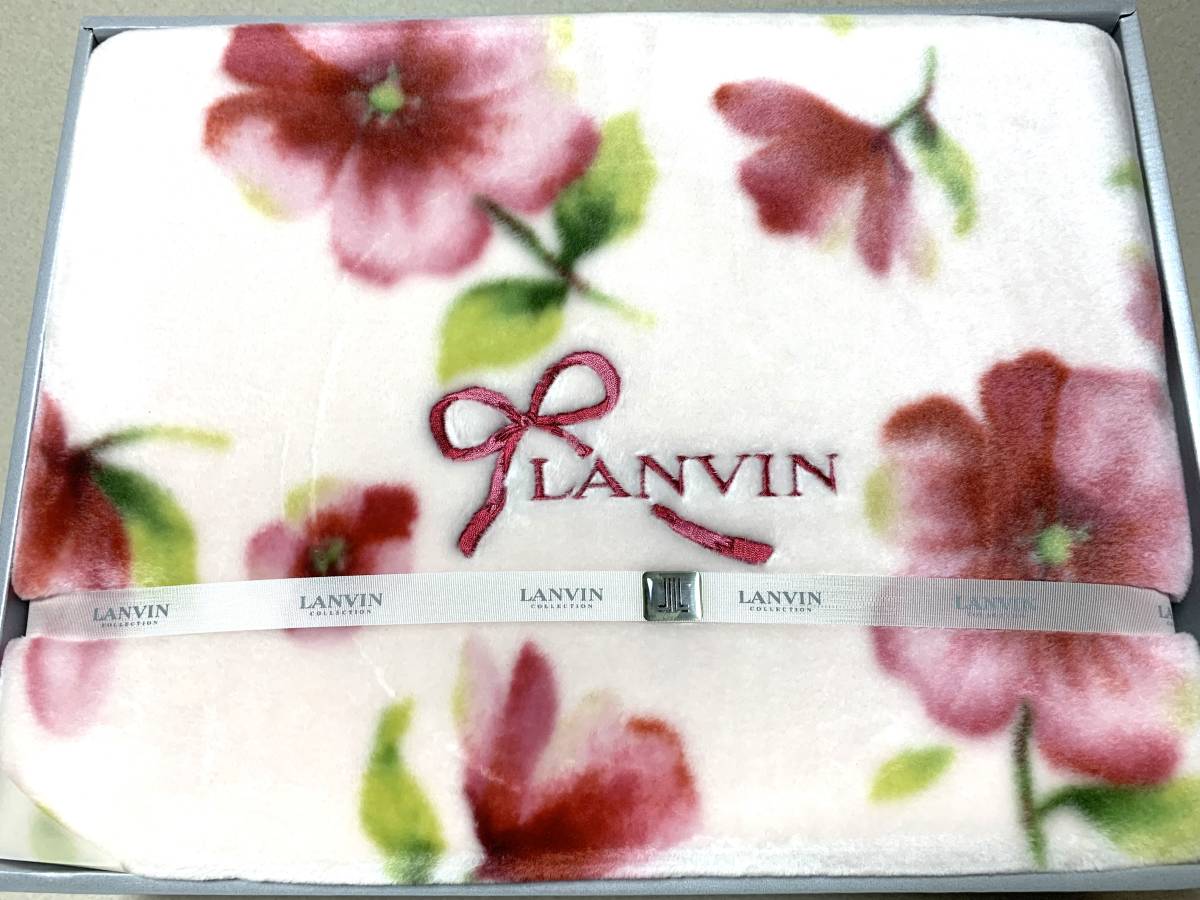 LANVIN ランバン ニューマイヤー毛布(新合繊) 140x200cm アクリル100％ 泰道リビング 日本製 未使用_画像1