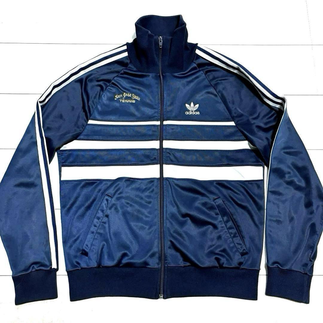 希少 M 良品 USA製 80s 紺 ネイビー adidas アディダス ジャージ 希少 M 良品 USA製 80s 紺 ネイビー adidas アディダス ジャージ