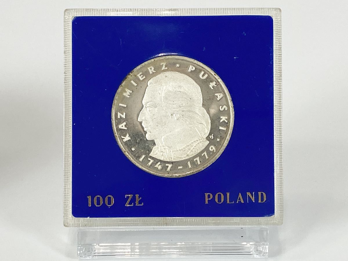 【希少 ポーランド】Poland 100 Zloty Silber 1976 100ズロチ シルバー625 銀貨 16.5g_画像1