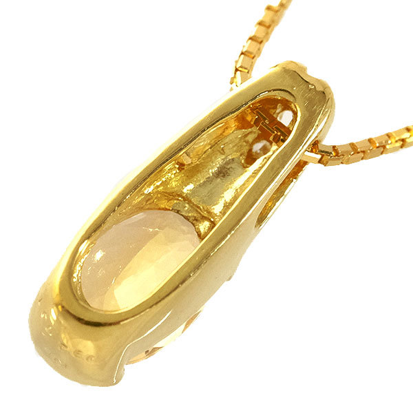 [ free shipping ][ genuine article ] citrine diamond necklace *K18YG yellow gold * citrine 0.92 diamond 0.01* pendant * stylish *