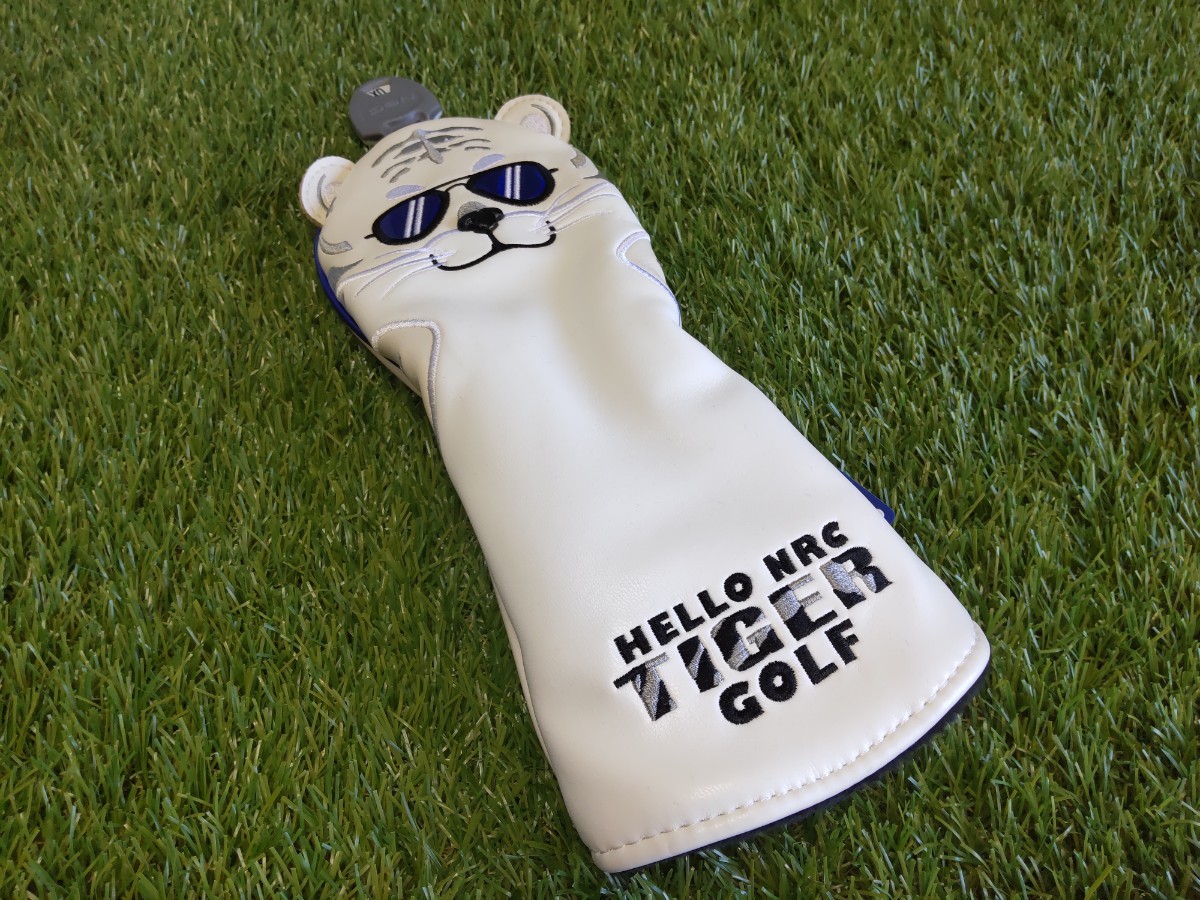 【UT】 ゴルフヘッドカバーユーティリティ用白タイガー単品_画像2