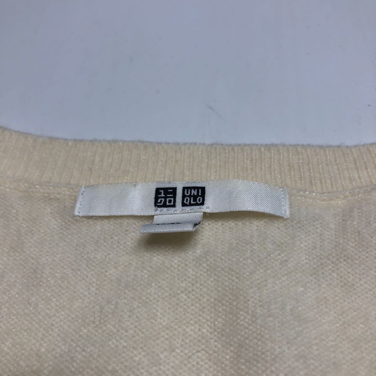 ユニクロ　カシミヤ100% ニットセーター　サイズXL cashmere100% ニットセーター　V首ニットセーター　2-188_画像3