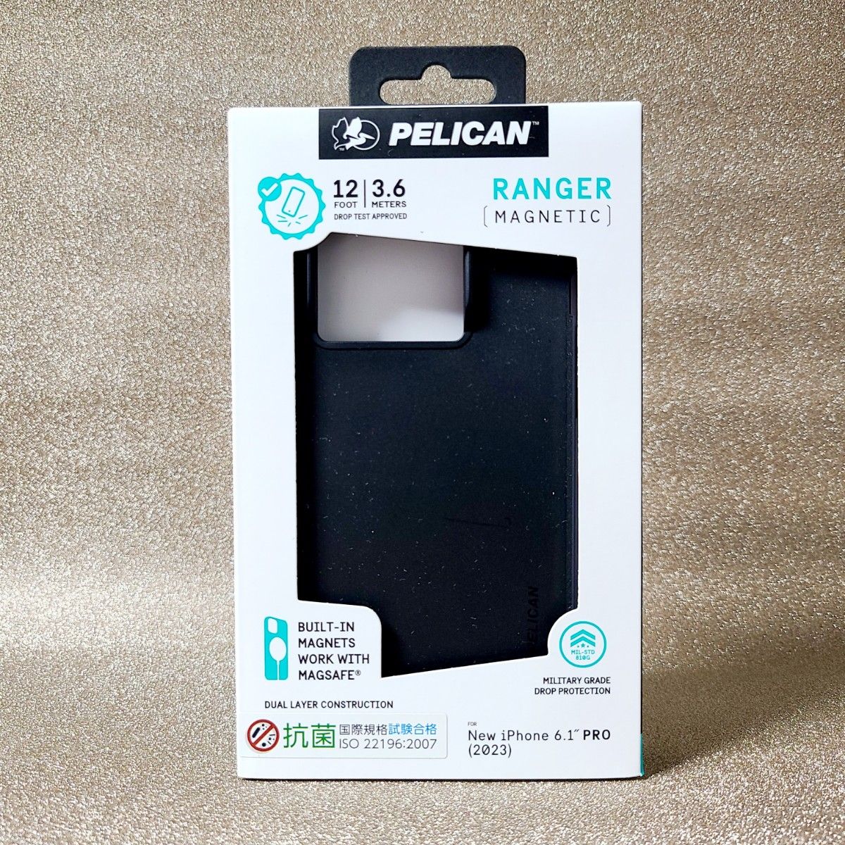 訳あり/新品★Pelican iPhone 15 Pro 専用ケース（抗菌 米軍MIL規格 耐衝撃）RANGER ブラック