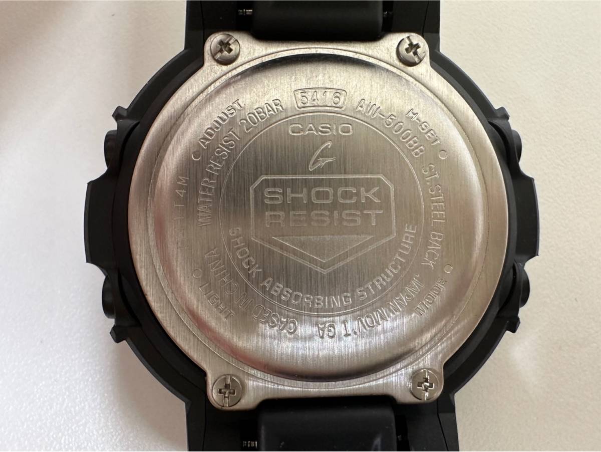 【SPM-1439】CASIO カシオ G-SHOCK ジーショック AW-500BB アナデジ アナログ&デジタルウォッチ 腕時計 稼働品_画像6