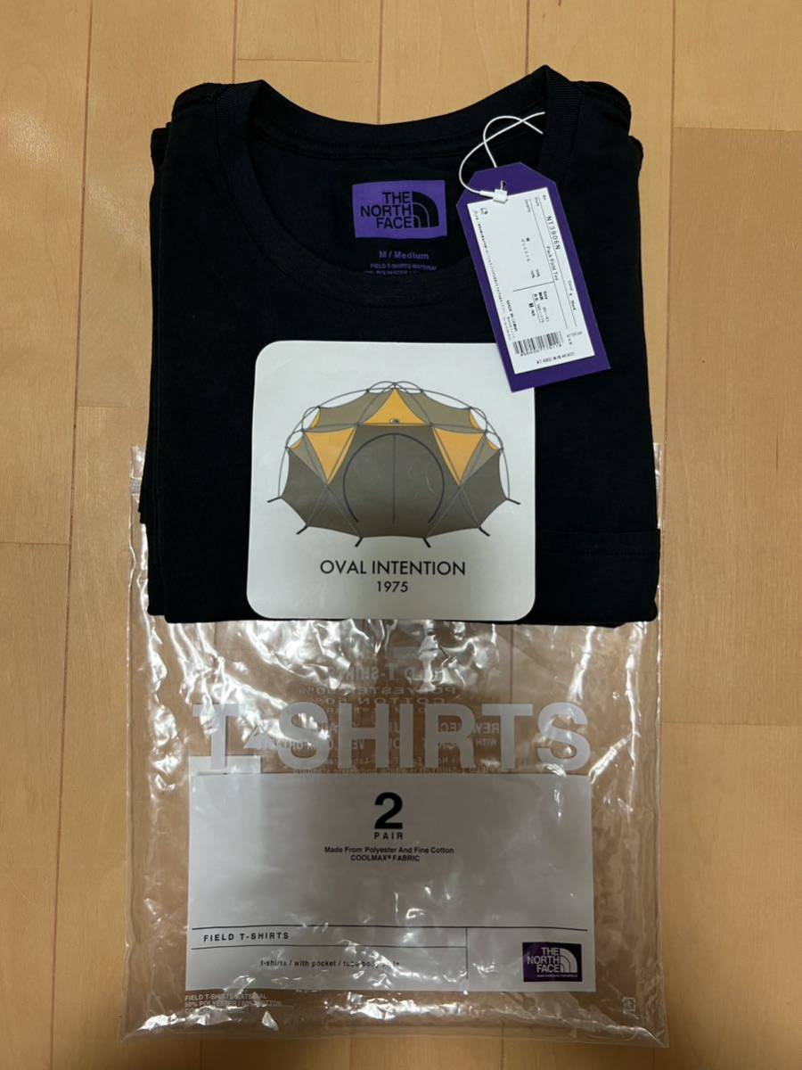 送料無料 THE NORTH FACE PURPLE LABEL (ノースフェイス パープルレーベル) Pack Field Tee M 2枚組、ステッカーサービス（新品）