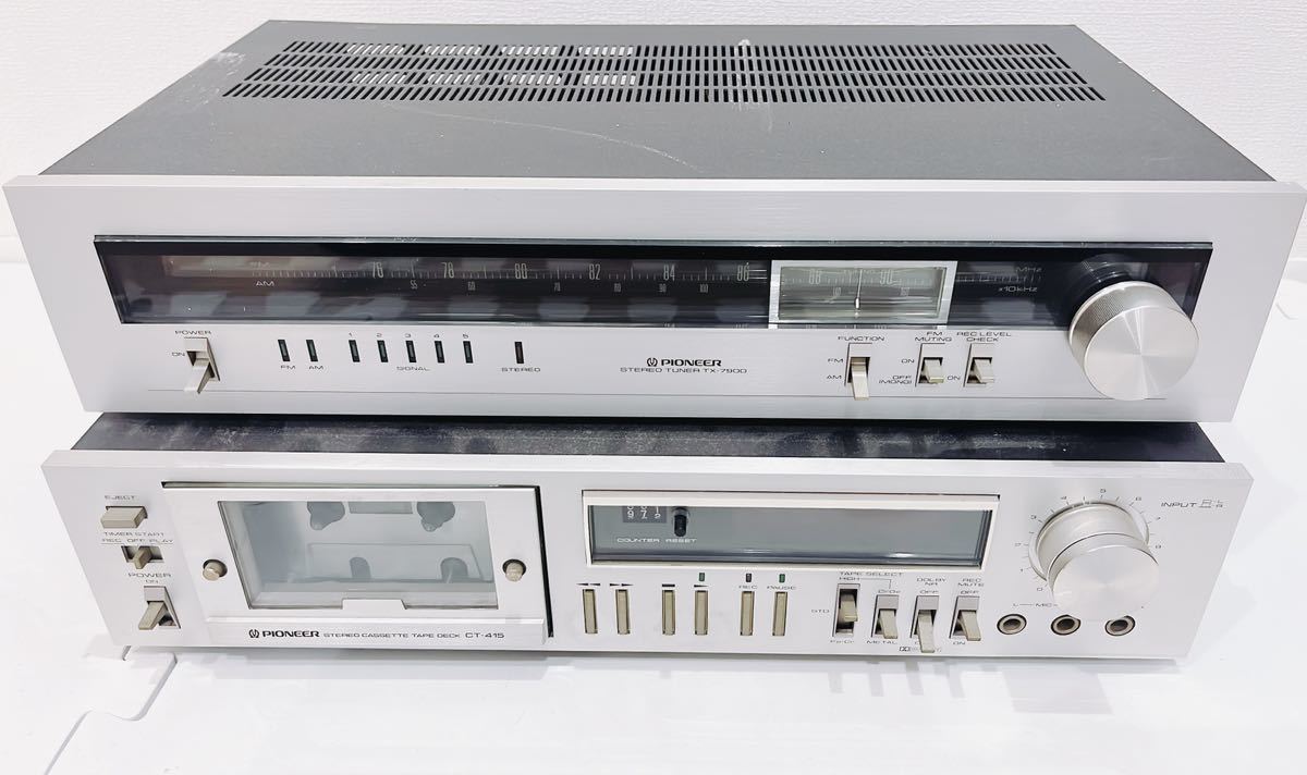 【通電確認済 現状品 1円スタート】PIONEER パイオニア CT-415 TX-7900 オーディオ機器_画像1