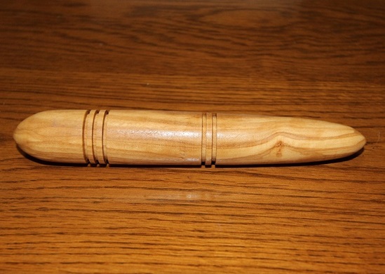 天然木マッサージ棒（材質：オリーブ）最大径：24.7mm、長さ：160mm_画像2