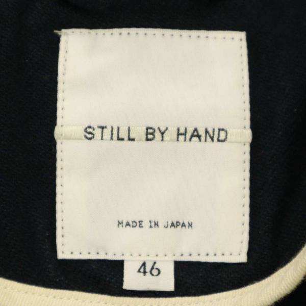 STILL BY HAND スティルバイハンド 牛革 リアル カウ レザー エルボーパッチ★ ウール ジャケット Sz.46　メンズ 日本製　C3T09577_A#N_画像7