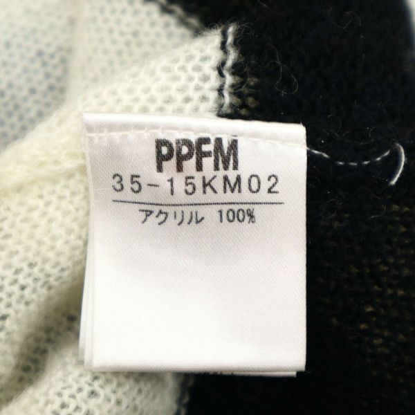 PPFM ペイトンプレイス 秋冬★ 起毛 ボーダー ニット セーター Sz.弐　メンズ 白 黒 ロック パンク　C3T10555_B#K_画像6