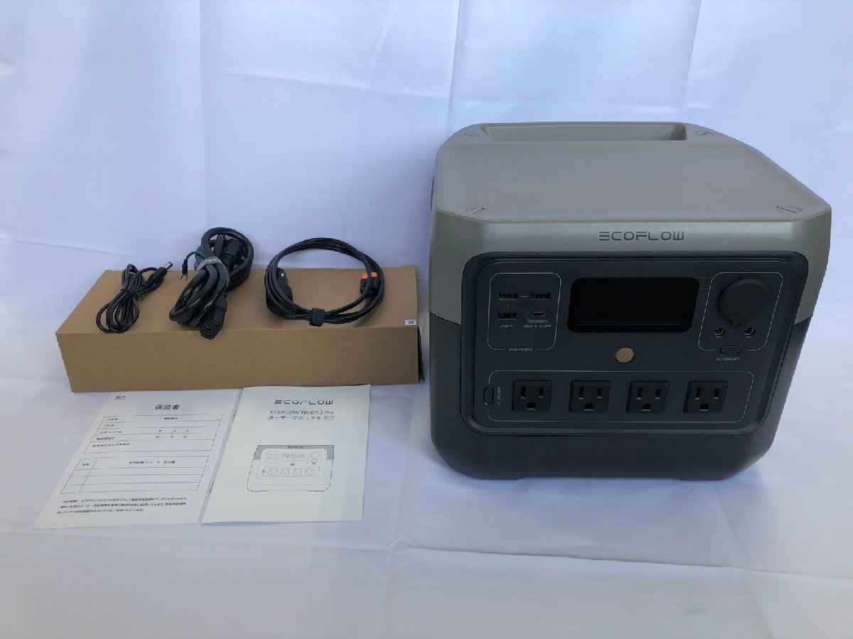 【中古品Aランク】EcoFlowメーカー直売 ポータブル電源　RIVER 2 Pro 768Wh 蓄電池 家庭用 発電機 バッテリー 急速 キャンプ 車中泊 停電_画像2