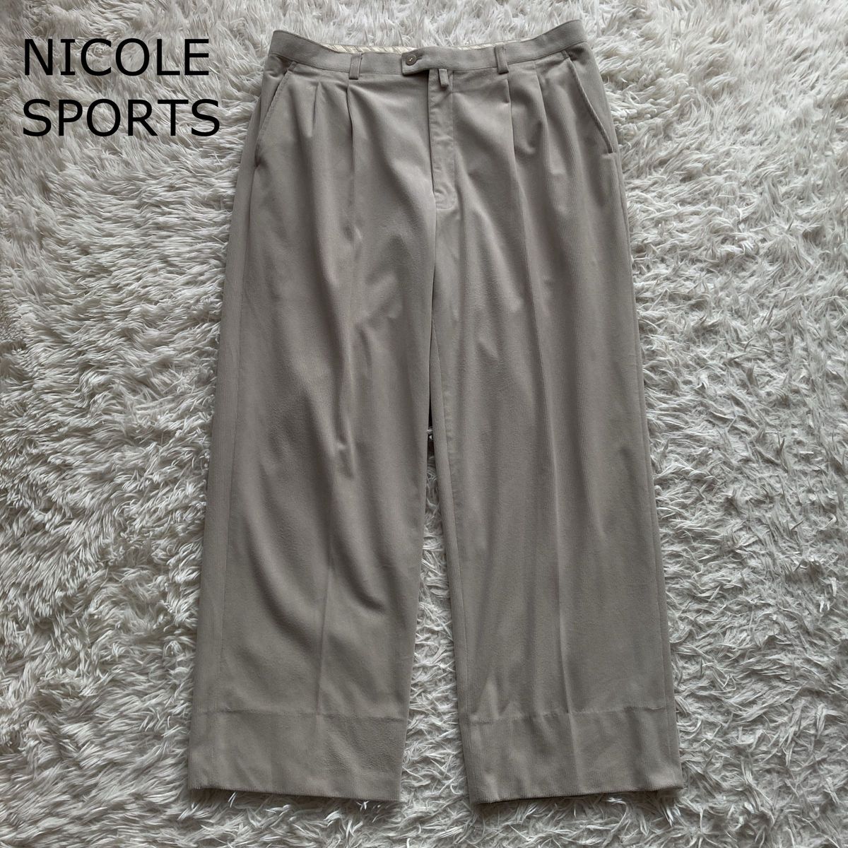 NICOLE SPORTS ニコルスポーツ コーデュロイパンツ ゴルフウェア ライトグレー ウエスト92