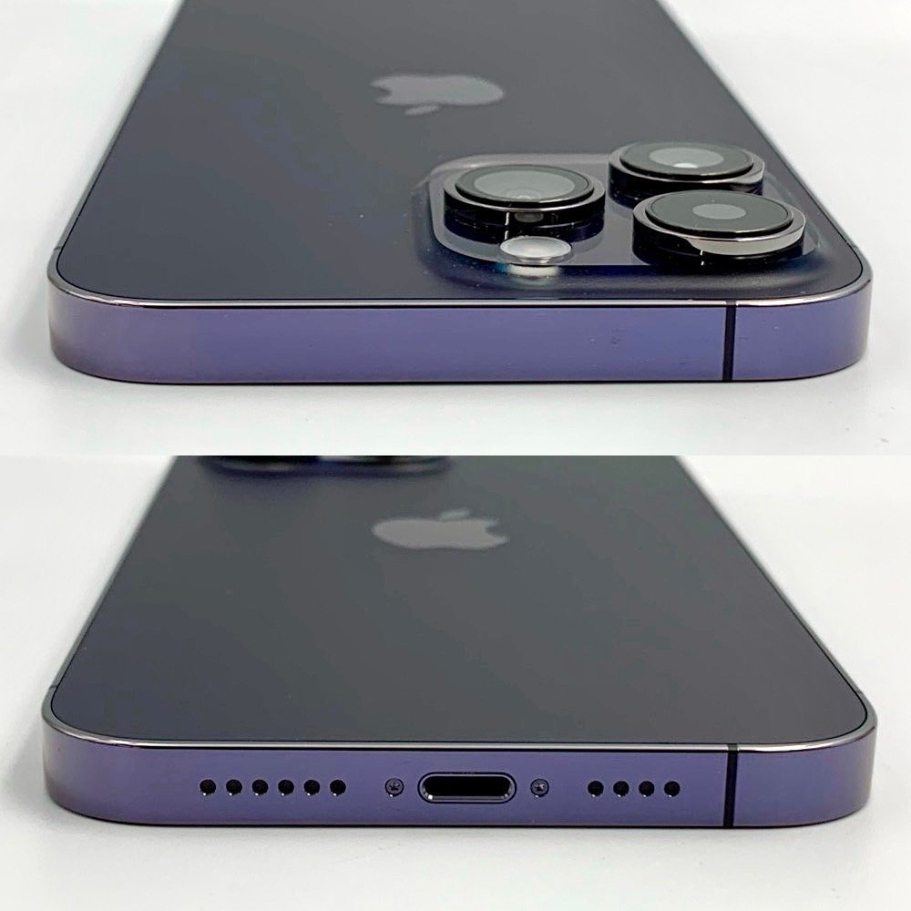 【中古/バッテリー最大容量100％】国内版SIMフリー Apple iPhone14 Pro MAX 1TB MQ9N3J/A ディープパープル【送料無料/名古屋大須店】_画像5