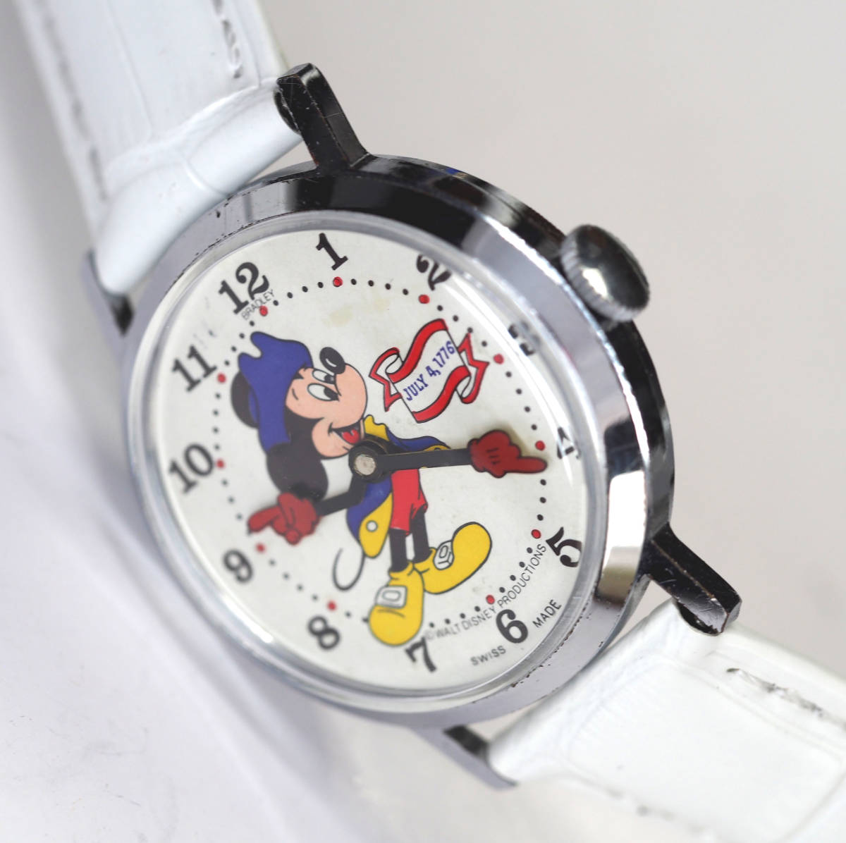 整備済 稼働 ミッキーマウス 独立記念 200周年 1970年代 BRADLEY 機械式手巻き 腕時計 ベルト新品 ディズニー ブラッドレイ ブラッドリー_画像8