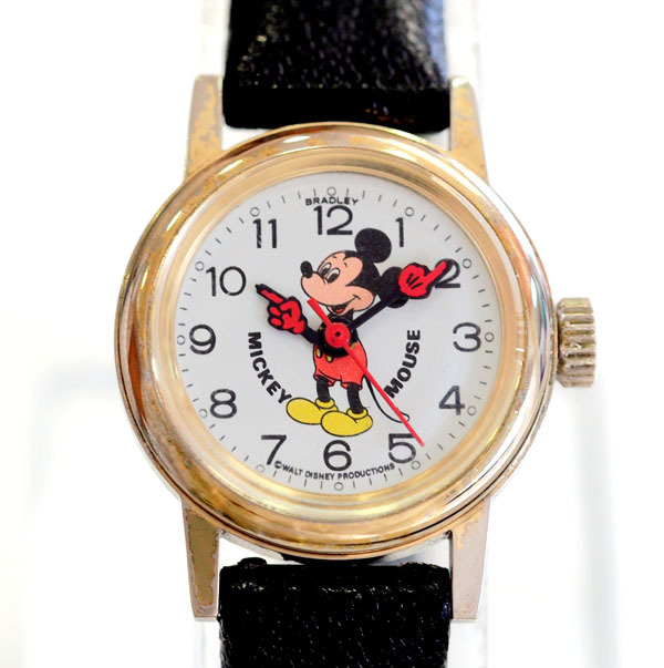 整備済 稼働 ミッキーマウス 機械式手巻き 腕時計 1970年代 オリジナルベルト レディース ディズニー BRADLEY ブラッドレイ Mickey Mouse_画像3