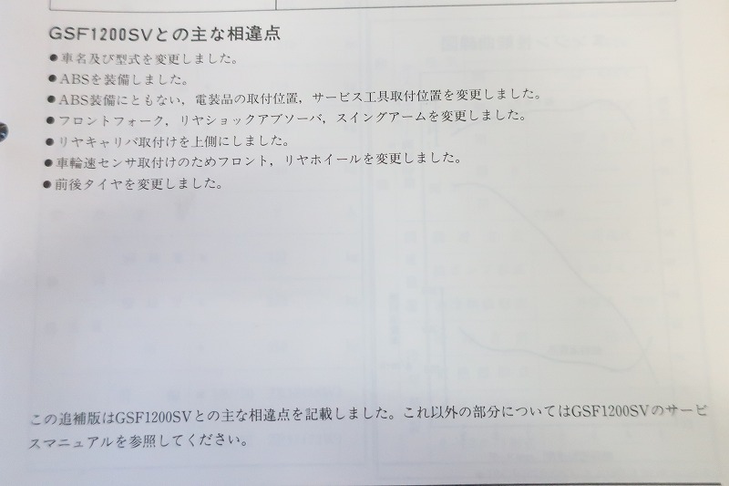 即決！GSF1200S/ABS/サービスマニュアル補足版/SAV/GV75B-100-/配線図有(検索：カスタム/レストア/メンテナンス/整備書/修理書)/113_画像2