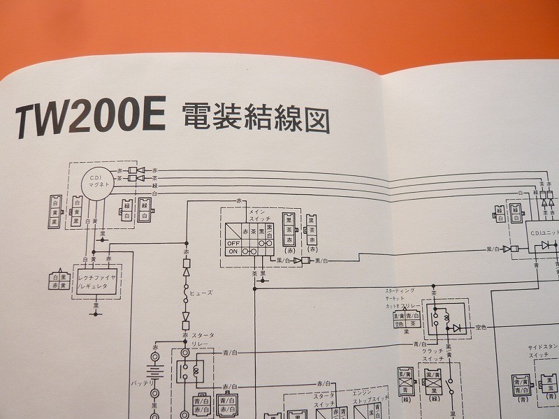 新品即決！TW200E/サービスマニュアル補足版/4CS3/2JL/配線図あり！パーツリスト・取扱説明書の補助に！_画像3