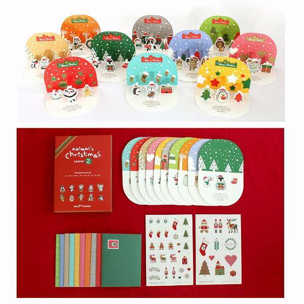 [ado-a2] outlet pop up Christmas card 10 kind set seal envelope attaching 