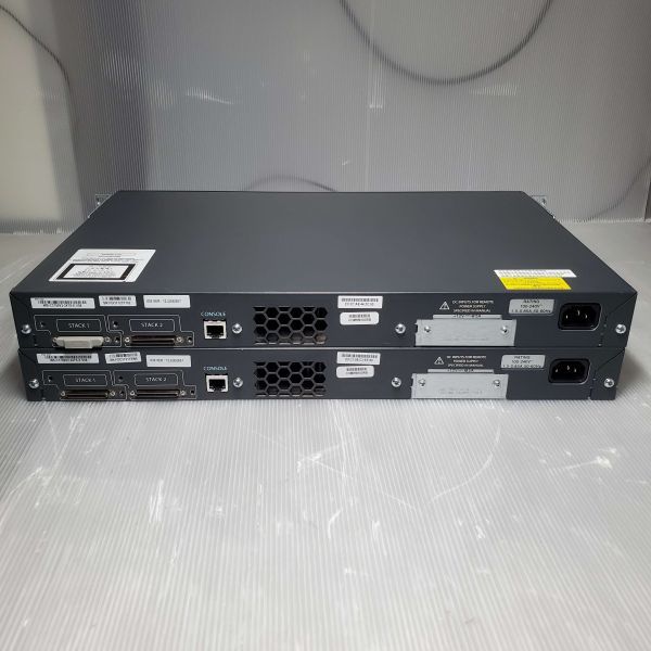 ＠T0421【初期化済み・2台セット】Cisco Catalyst 3750 V2 WS-C3750V2-24TS-E 24Port(10/100)/SFP(1GbE)2Port ラックマウント金具付属_画像2