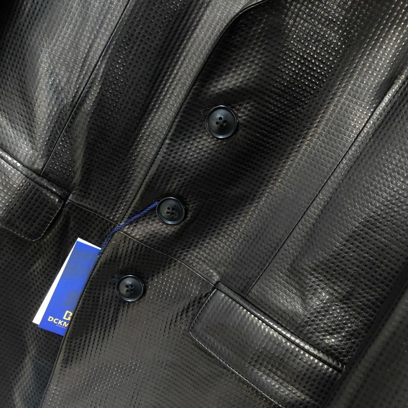 レザージャケット メンズ レザーテーラードジャケット■DCKMANY新品 羊革 本革 ライダース スーツジャケット ブレザー ブラック H7260-XL_画像7