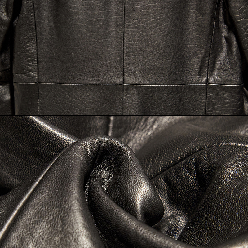 上質 レザーコート■DCKMANY新品 羊革 本革 レザージャケット メンズ 紳士 ライダースコート ロングコート 冬 防風 ブラックH8904-L程度_画像8
