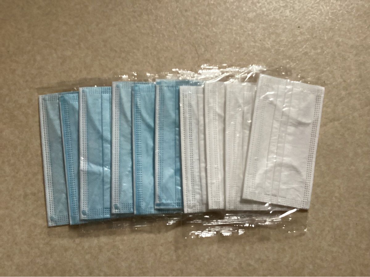 【新品未使用】個包装マスク　不織布　10枚　ブルー&ホワイト