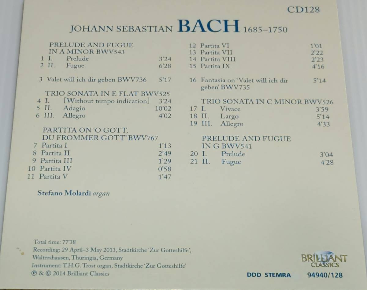 新品CDステファノ・モラルディ/バッハ：前奏曲とフーガBWV.543・トリオソナタ第1番BWV.525他_画像2