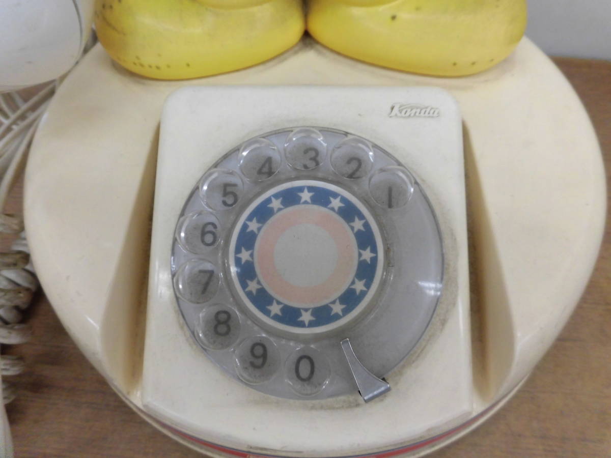  Showa Retro god rice field communication Mickey Mouse dial type telephone machine Vintage antique goods display 