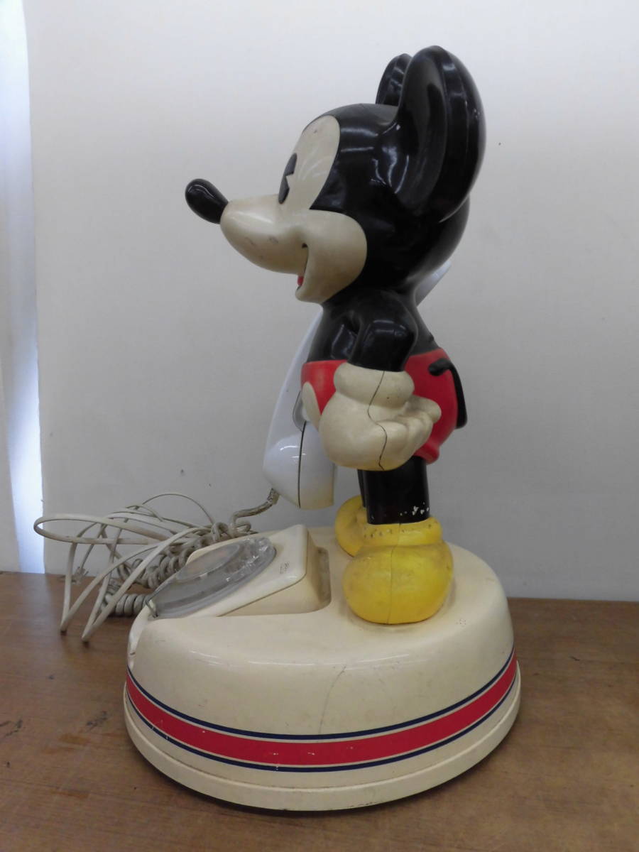  Showa Retro god rice field communication Mickey Mouse dial type telephone machine Vintage antique goods display 