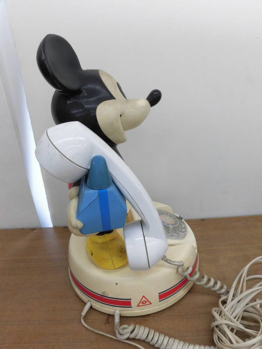  Showa Retro god rice field communication Mickey Mouse dial type telephone machine Vintage antique goods display 