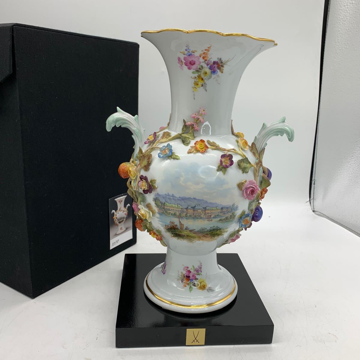 5-11-23■Meissen オールドマイセン　フラワーベース 花瓶 高さ 約26cm アンティーク インテリア 古マイセン 飾壺 保管商品 現状品渡 _画像1