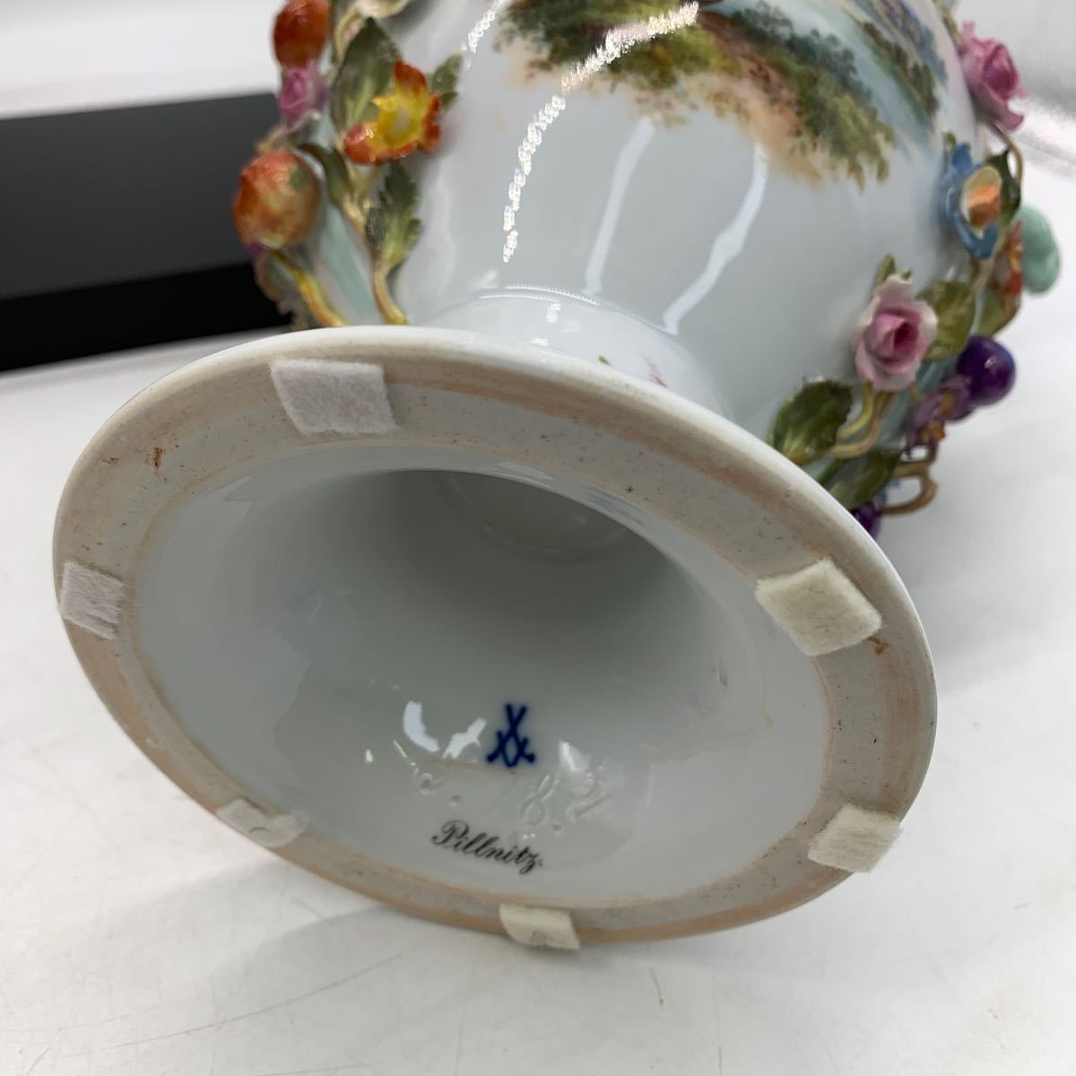 5-11-23■Meissen オールドマイセン　フラワーベース 花瓶 高さ 約26cm アンティーク インテリア 古マイセン 飾壺 保管商品 現状品渡 _画像5