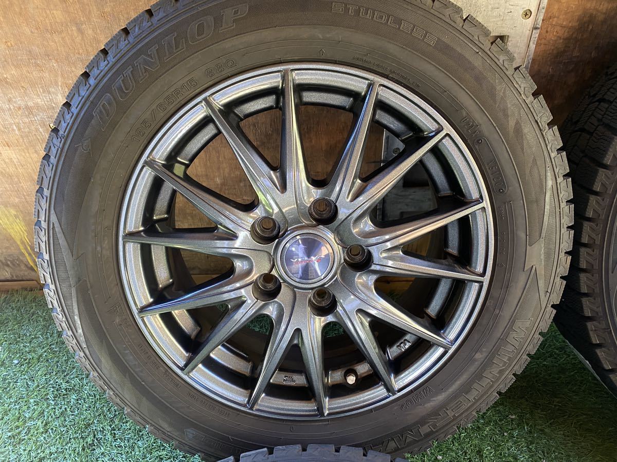 185/65R15 88Q DUNLOP WINTER MAXX 2020年製　スタッドレス バリ山4本セット　16x6J ET 53 PCD 114.3 5H エスクァイア フリード ノア等_画像2