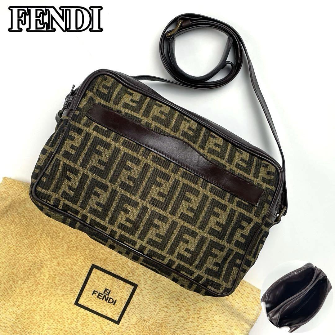 美品 FENDI フェンディ ズッカ柄 FF ショルダーバッグ カメラバッグ